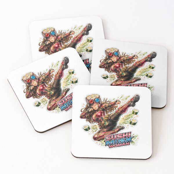 Item preview, SUSHI MASK WOMAN: Taste the Sushi Kick designed and sold by Japan Cyberpunk Universe & Surreal Characters.