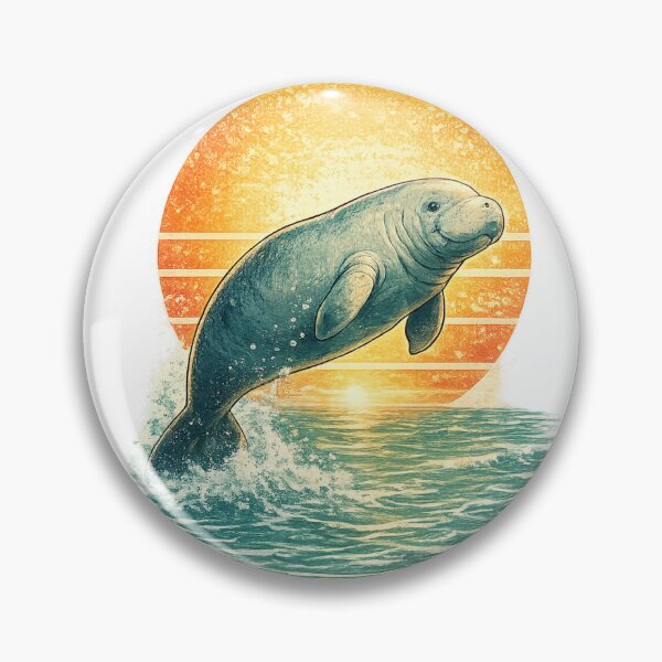 Item preview, Manatee at sunset in turquoise waters Gentle Giant Manatee Paradise designed and sold by piketo.
