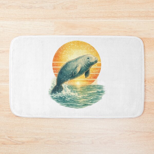 Item preview, Manatee at sunset in turquoise waters Gentle Giant Manatee Paradise designed and sold by piketo.