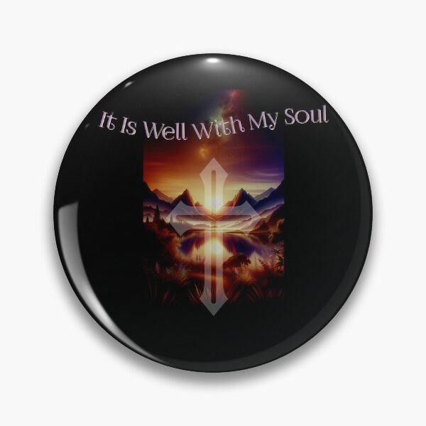 Item preview, It Is Well With My Soul Christian Cross Sunset Landscape Inspirational Faith Design designed and sold by Sachie's Studio.