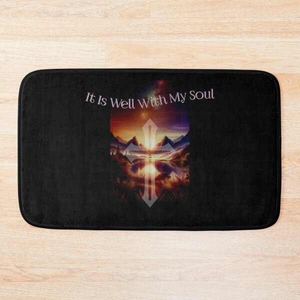 Item preview, It Is Well With My Soul Christian Cross Sunset Landscape Inspirational Faith Design designed and sold by Sachie's Studio.