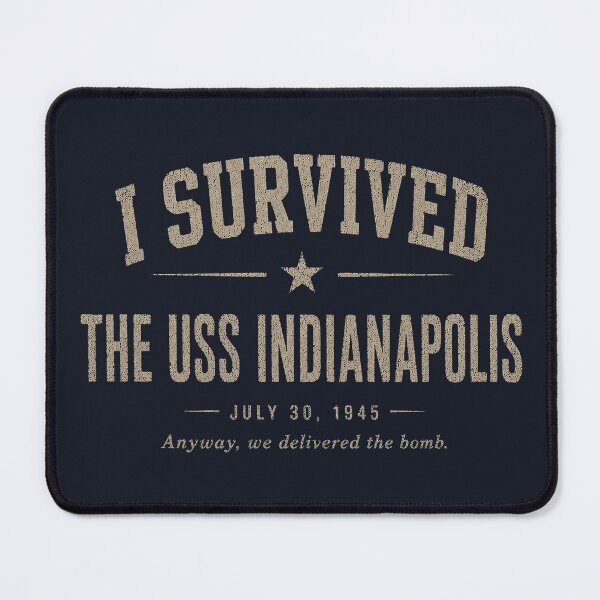 Item preview, I Survived the USS Indianapolis – Dark Vintage Shark Movie Inspired Shirt designed and sold by DiamondSkyShirt.