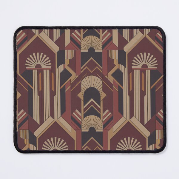 Item preview, Bold Art Deco Geometric Pattern | Burgundy Gold Fan Seamless Repeat designed and sold by Midnight Veil Designs.