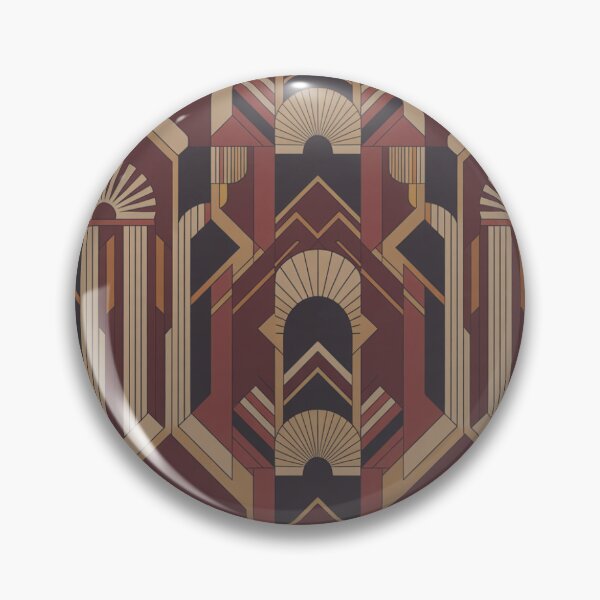 Item preview, Bold Art Deco Geometric Pattern | Burgundy Gold Fan Seamless Repeat designed and sold by Midnight Veil Designs.