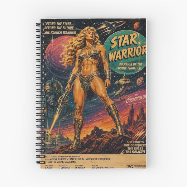 Item preview, Star Warrior Retro Sci-Fi Poster designed and sold by JonelleTshirts.