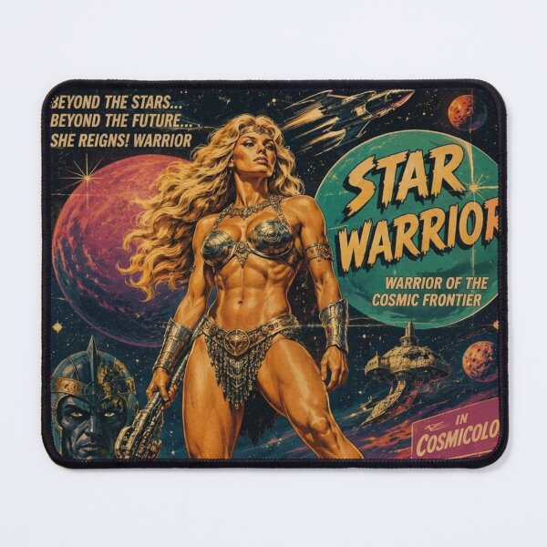 Item preview, Star Warrior Retro Sci-Fi Poster designed and sold by JonelleTshirts.