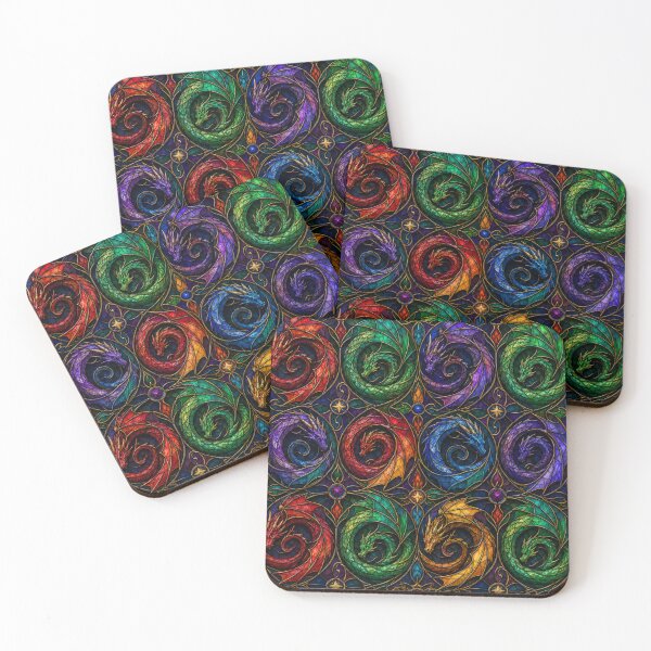 Item preview, Dragon Spiral Stained Glass Fantasy Pattern designed and sold by Dresut.