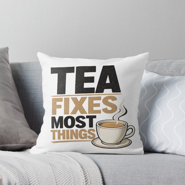 Item preview, Tea Fixes Most Things | Funny British Tea Lover Typography T-Shirt designed and sold by YoSum.