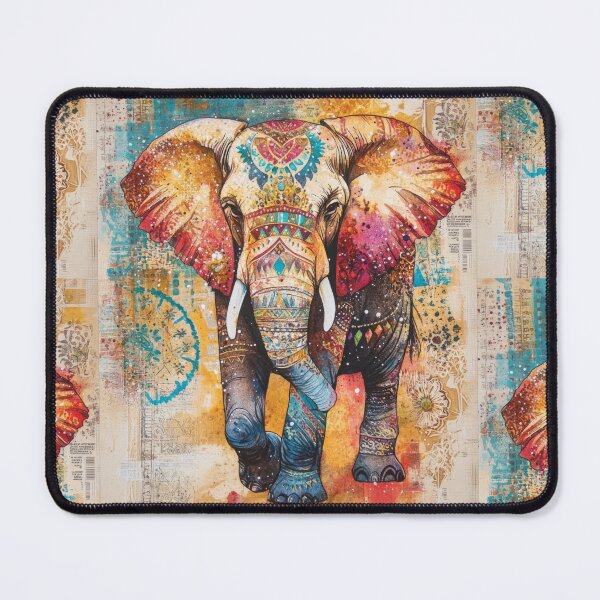 Item preview, Retro Bohemian Colorful Elephant designed and sold by Szpaku desart .