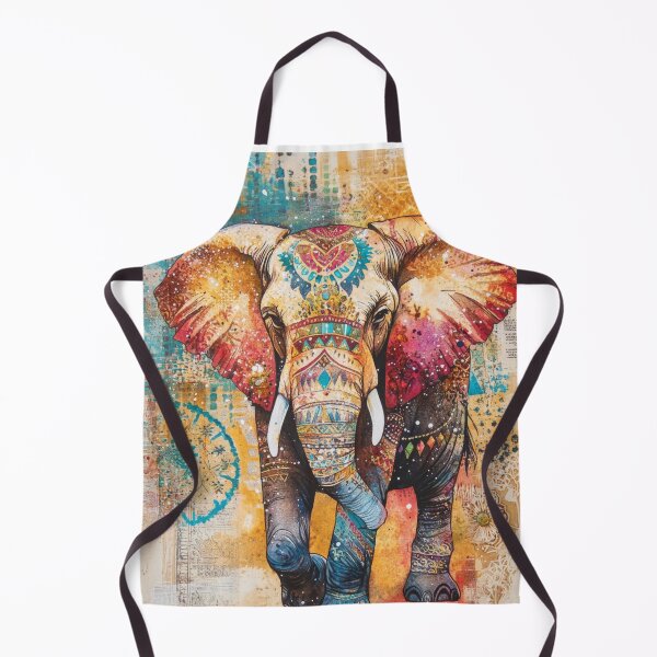 Item preview, Retro Bohemian Colorful Elephant designed and sold by Szpaku desart .