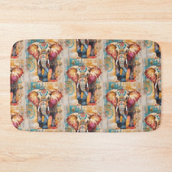 Item preview, Retro Bohemian Colorful Elephant designed and sold by Szpaku desart .