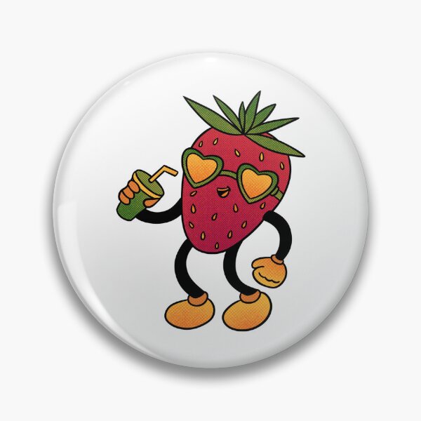 Item preview, Cool Groovy Strawberry with Heart Sunglasses and Drink designed and sold by debbiebento.