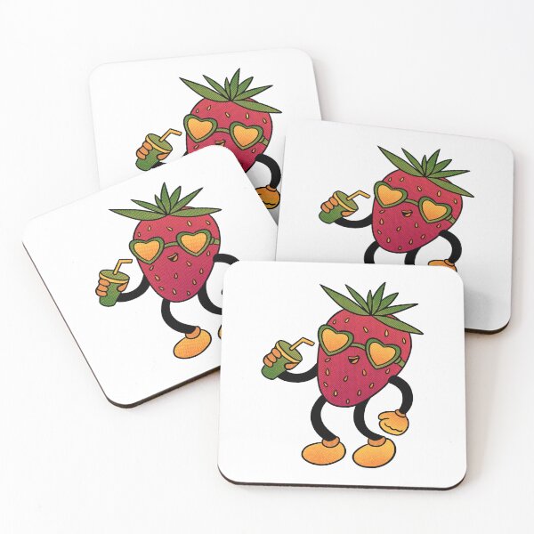 Item preview, Cool Groovy Strawberry with Heart Sunglasses and Drink designed and sold by debbiebento.