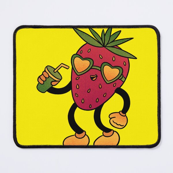 Item preview, Cool Groovy Strawberry with Heart Sunglasses and Drink designed and sold by debbiebento.
