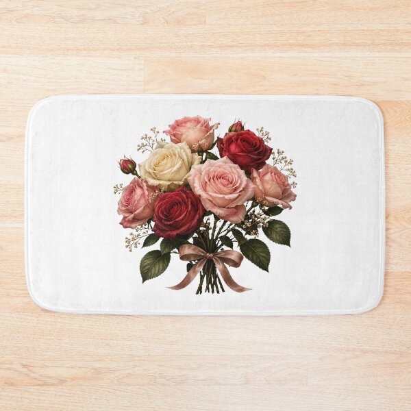 Item preview, Elegant Rose Bouquet on Black Background – Vintage Botanical Floral Art designed and sold by Joyfulfabric.