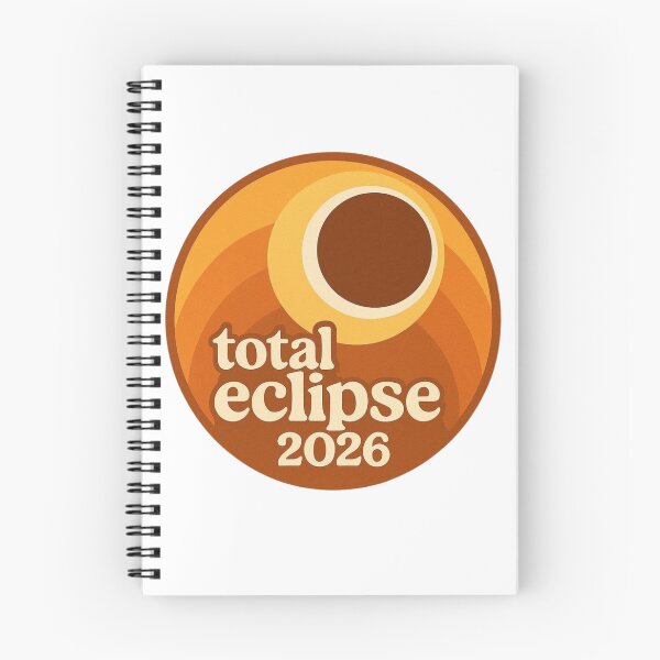 Item preview, Total Solar Eclipse August 12 2026 Retro Circle Badge designed and sold by Print Loft.