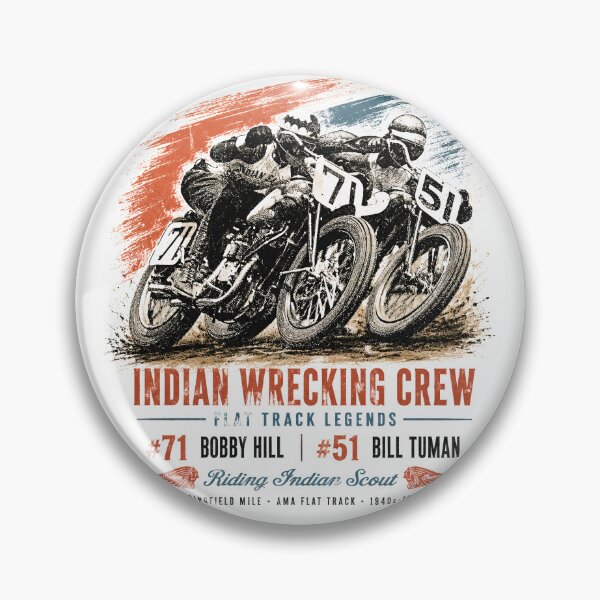 Item preview, Indian Wrecking Crew – Vintage Flat Track Racing Legends | Bobby Hill & Bill Tuman designed and sold by EdGraphy.