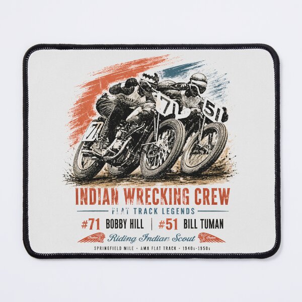 Item preview, Indian Wrecking Crew – Vintage Flat Track Racing Legends | Bobby Hill & Bill Tuman designed and sold by EdGraphy.