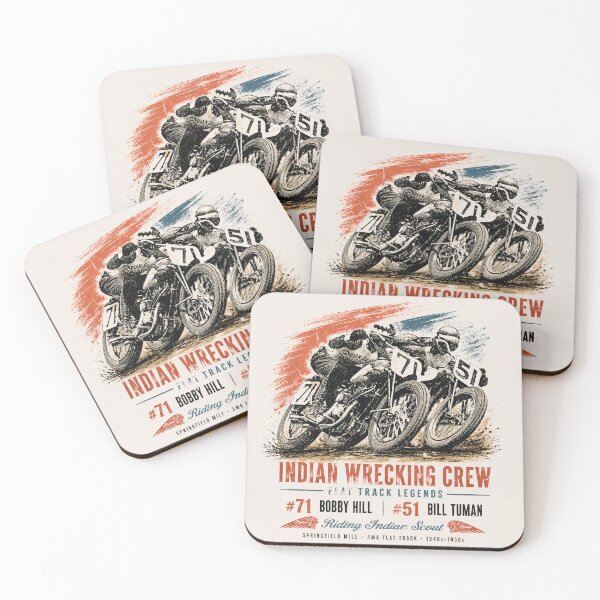 Item preview, Indian Wrecking Crew – Vintage Flat Track Racing Legends | Bobby Hill & Bill Tuman designed and sold by EdGraphy.