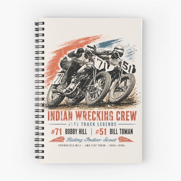 Item preview, Indian Wrecking Crew – Vintage Flat Track Racing Legends | Bobby Hill & Bill Tuman designed and sold by EdGraphy.