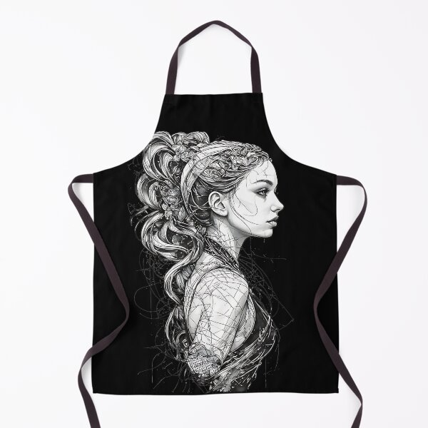 Item preview, Elegant Woman Profile Line Art Portrait with Floral Hair designed and sold by UrbanPrts.