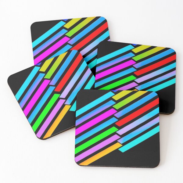 Item preview, Abstract Neon Rainbow Geometric Stripe Pattern designed and sold by Nexus Space.