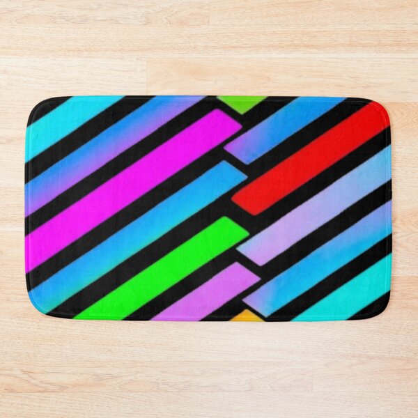 Item preview, Abstract Neon Rainbow Geometric Stripe Pattern designed and sold by Nexus Space.