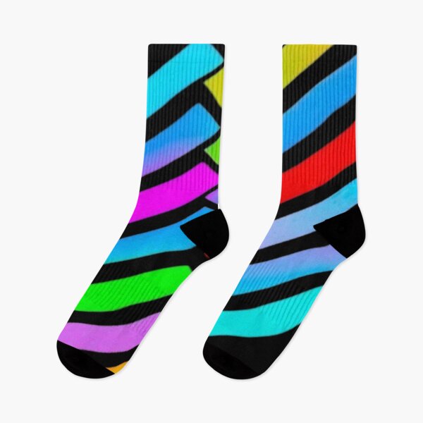 Item preview, Abstract Neon Rainbow Geometric Stripe Pattern designed and sold by Nexus Space.