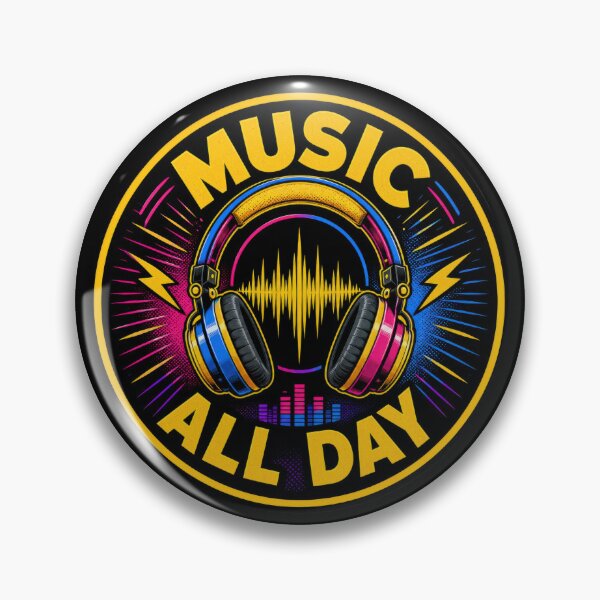 Item preview, Music All Day Headphones Soundwave Neon Music Lover Design  designed and sold by Sketchlegacy.