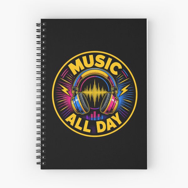 Item preview, Music All Day Headphones Soundwave Neon Music Lover Design  designed and sold by Sketchlegacy.