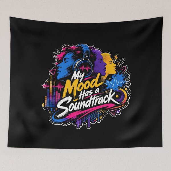 Item preview, My Mood Has a Soundtrack Neon Music Sticker designed and sold by Sketchlegacy.