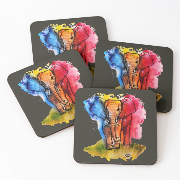 Item preview, Vibrant Watercolor Abstract Elephant Illustration designed and sold by ArtistsAtticWI.