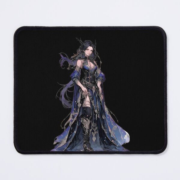 Item preview, Dark Fantasy Warrior Princess Blue Elegant Anime designed and sold by UrbanPrts.