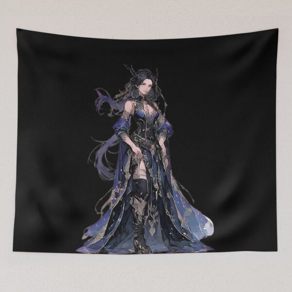 Item preview, Dark Fantasy Warrior Princess Blue Elegant Anime designed and sold by UrbanPrts.