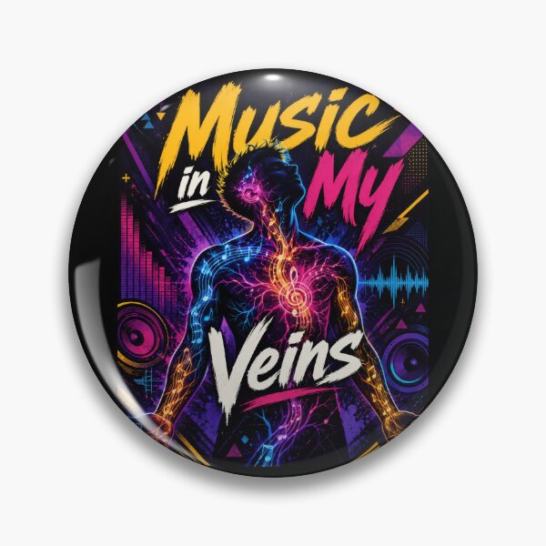 Item preview, Music In My Veins Neon Sound Energy Poster  designed and sold by Sketchlegacy.