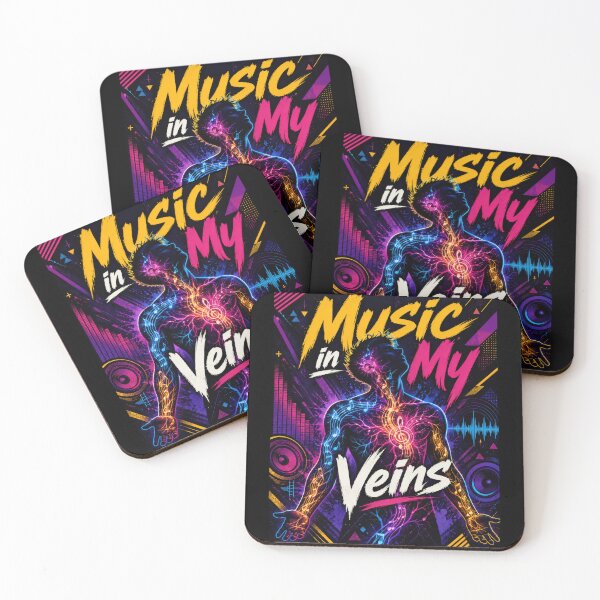 Item preview, Music In My Veins Neon Sound Energy Poster  designed and sold by Sketchlegacy.