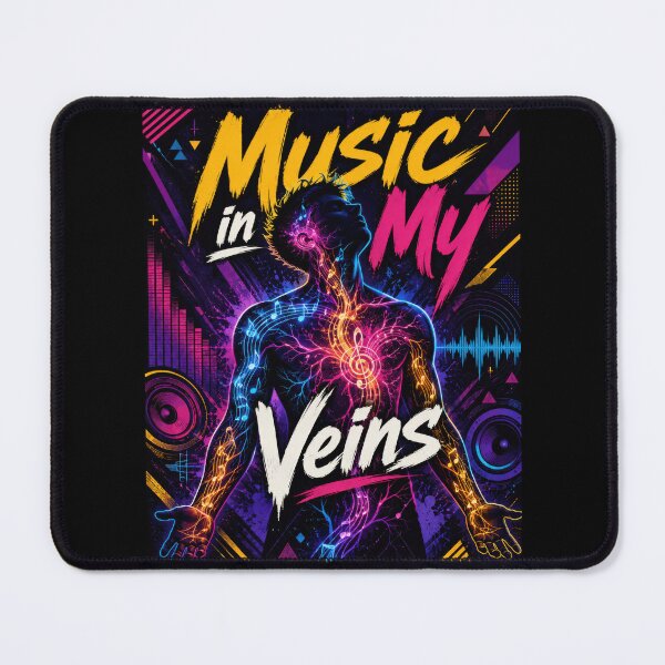 Item preview, Music In My Veins Neon Sound Energy Poster  designed and sold by Sketchlegacy.