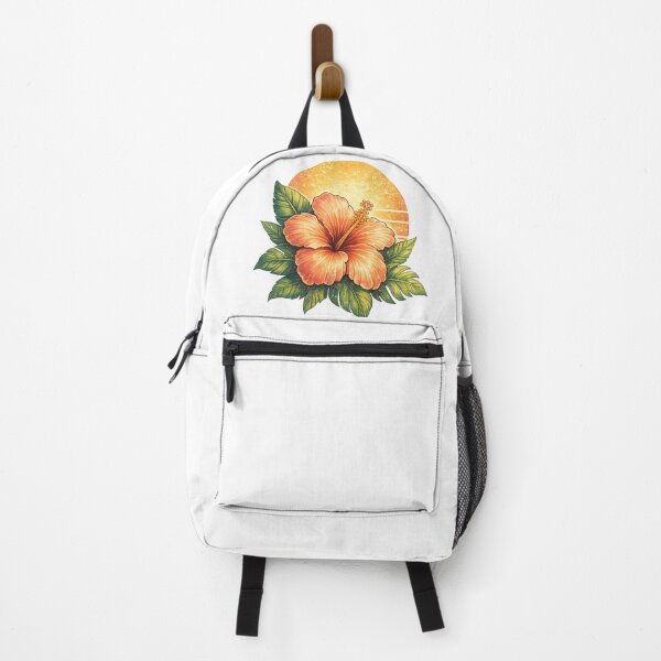 Item preview, Tropical hibiscus with retro sunset Paradise designed and sold by piketo.
