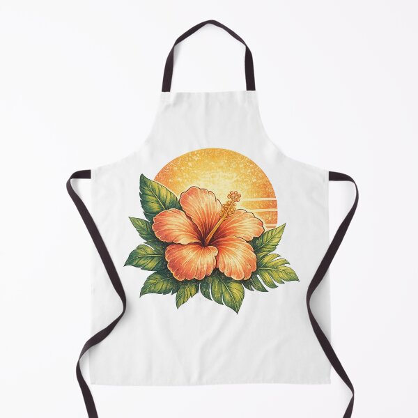 Item preview, Tropical hibiscus with retro sunset Paradise designed and sold by piketo.