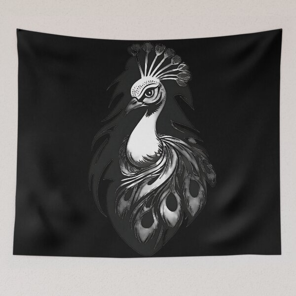 Item preview, Tribal Peacock Head Stencil Art designed and sold by UrbanPrts.