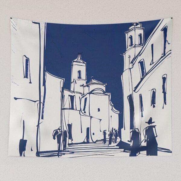 Item preview, Cádiz, Spain - Blue Abstract Art designed and sold by shadow-bloom.