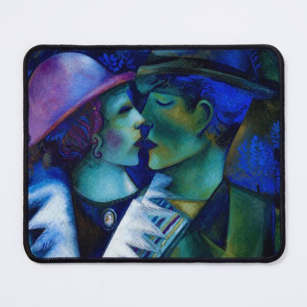 Item preview, Green Lovers by Marc Chagall - Expressionist Romantic Couple Painting for Vintage Art Lovers designed and sold by RickE.