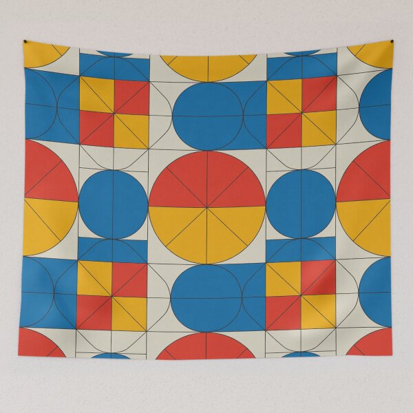 Item preview, Bold Bauhaus Geometric Pattern | Primary Colour Circle Seamless Repeat designed and sold by Midnight Veil Designs.
