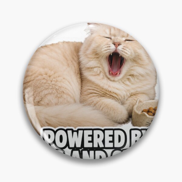 Artikelvorschau, Powered By Naps And Snacks Funny Lazy Cat Meme entworfen und verkauft von MoodyMeows.