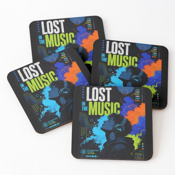 Item preview, Lost In The Music Neon Headphones Poster  designed and sold by Sketchlegacy.