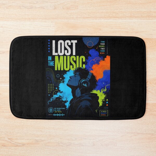 Item preview, Lost In The Music Neon Headphones Poster  designed and sold by Sketchlegacy.