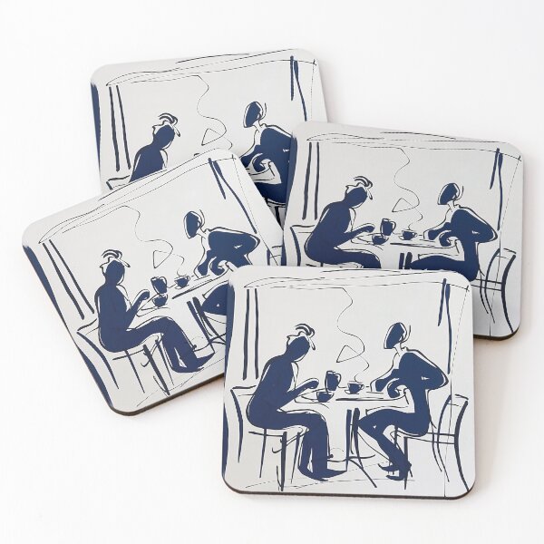 Item preview, Café - Blue Abstract Art designed and sold by shadow-bloom.