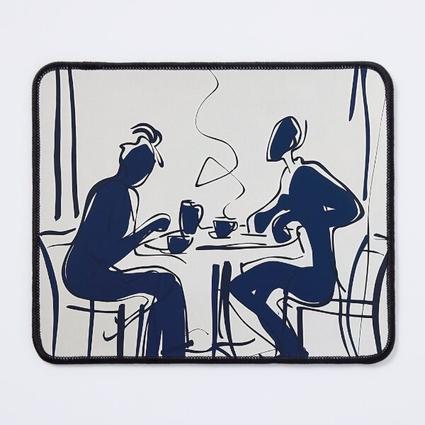 Item preview, Café - Blue Abstract Art designed and sold by shadow-bloom.