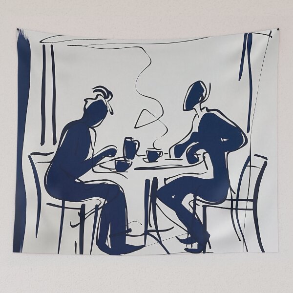 Item preview, Café - Blue Abstract Art designed and sold by shadow-bloom.