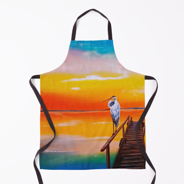 Item preview, Serene Sunset Egret Painting designed and sold by ArtistsAtticWI.